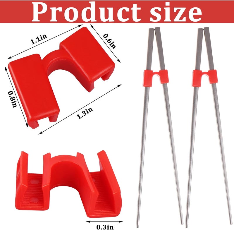 Beupy 30 Pieces Chopstick Helper Training Kit Chopsticks Connector Reusable Plastic Training Chopstick Helper for Many Age Beginner Trainer or Learner - Image 2